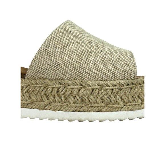 Soda Tuckin Sandals 9 Espadrilles Wedge Platform Tan Brown Ankle Strap Open Toe - Picture 13 of 14